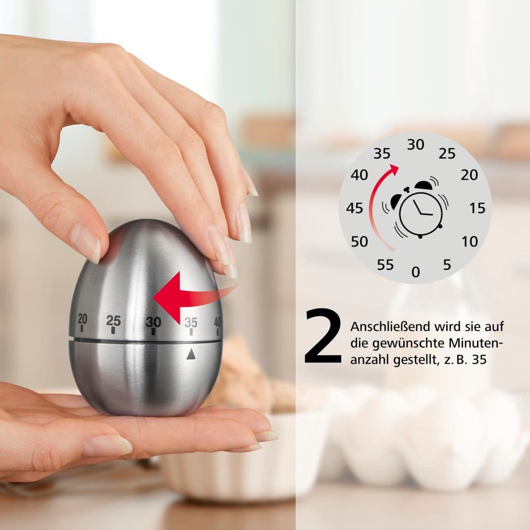 Xavax Küchentimer Eieruhr Kurzzeitmesser Kurzzeitwecker Edelstahl