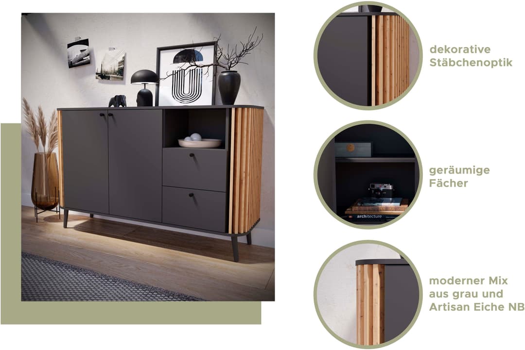 Home affaire Lowboard Stavanger | Grau