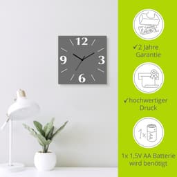 Artland Wanduhr Uni Trendfarben | Grau