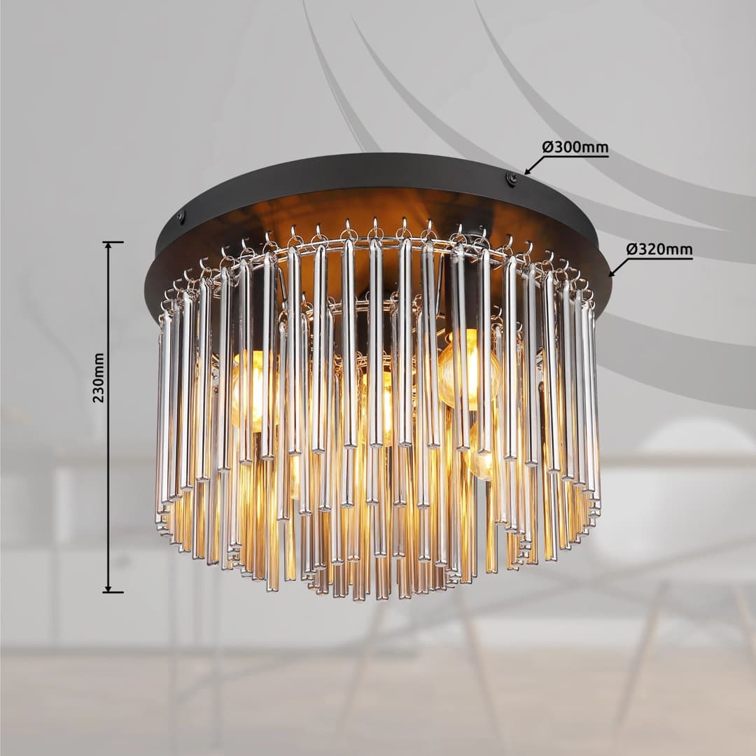 GLOBO LIGHTING Deckenleuchte GORLEY | Schwarz