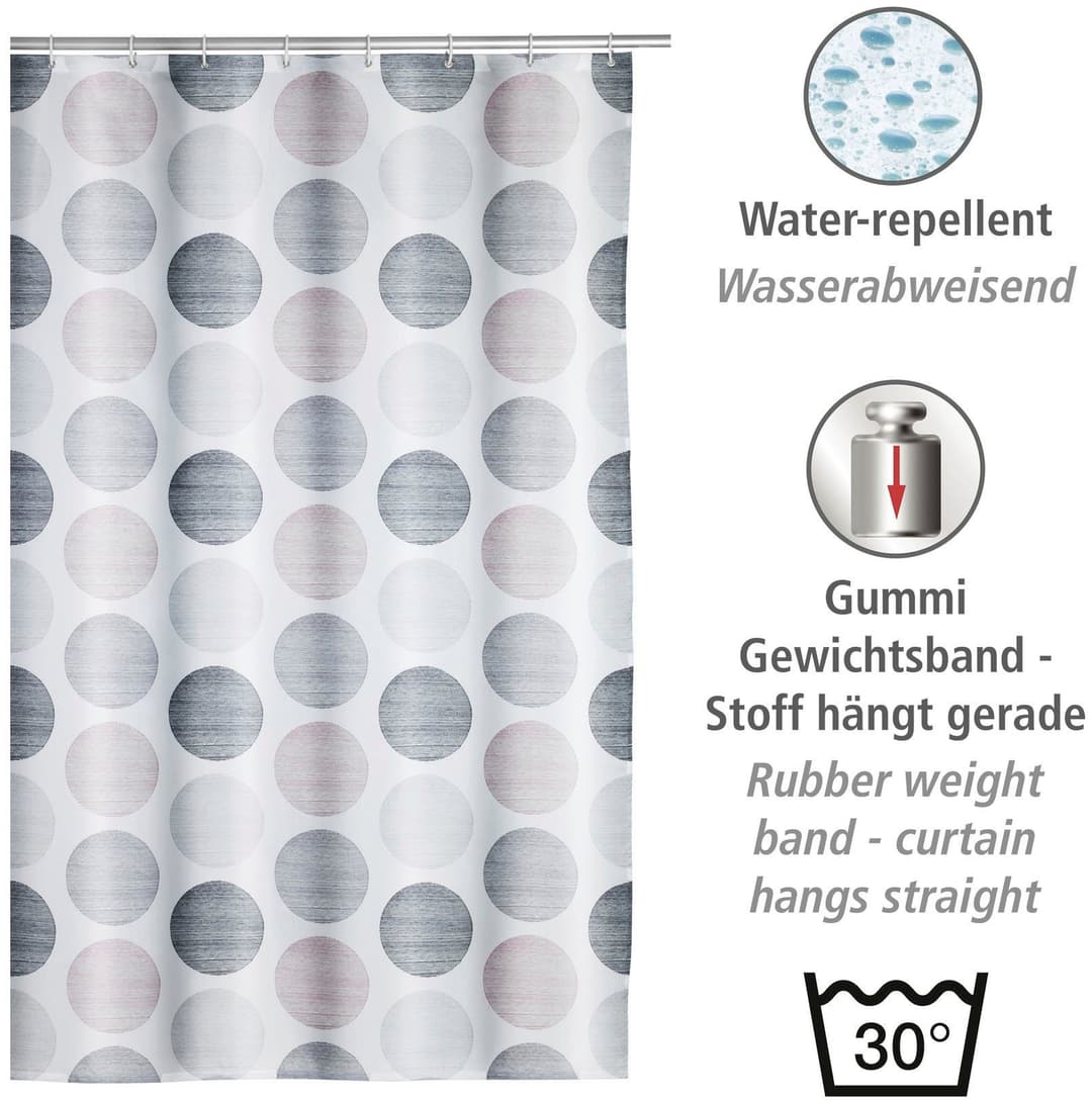 WENKO Duschvorhang Pastell Dots | Mehrfarbig