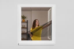 SCHELLENBERG Fliegengitter-Gewebe für Fenster ohne bohren | Grau