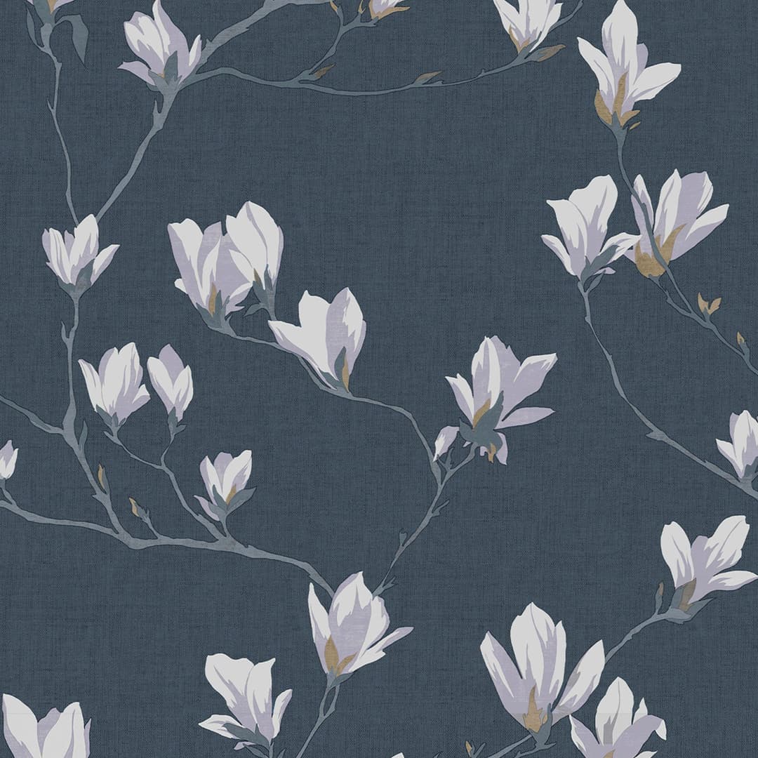 LAURA ASHLEY Vliestapete Magnolia Grove | Grau