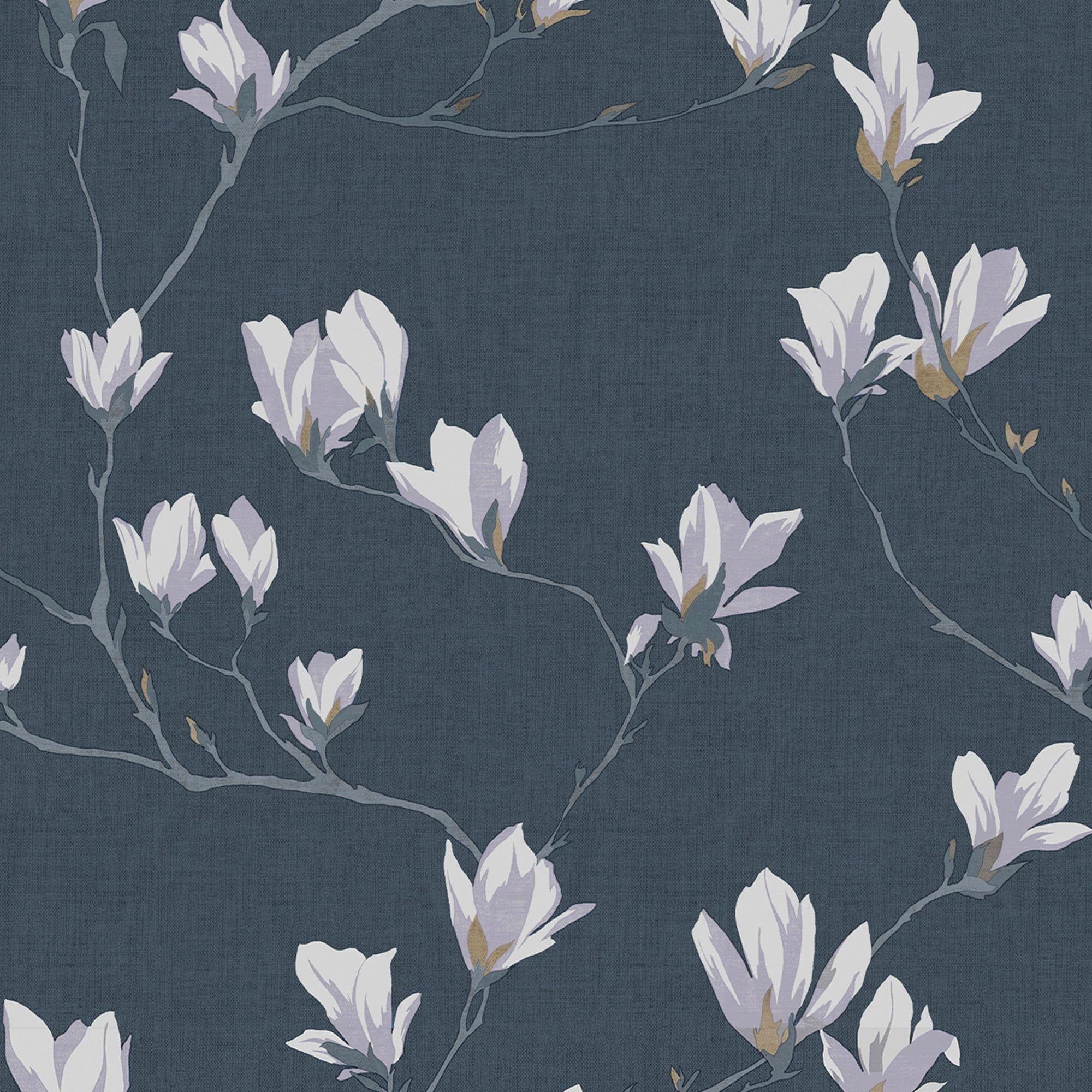 LAURA ASHLEY Vliestapete Magnolia Grove | Grau