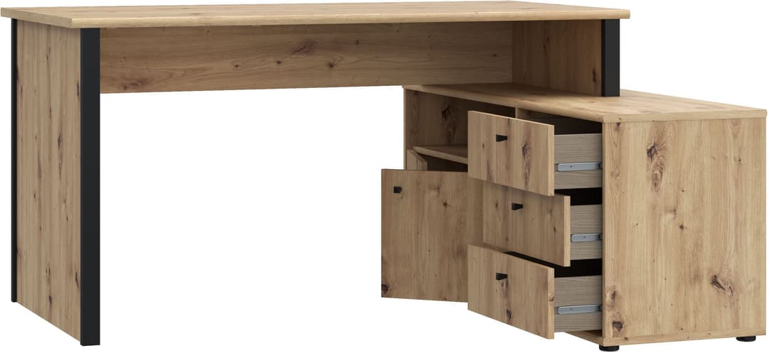 FORTE Eckschreibtisch Tempra | Holztöne