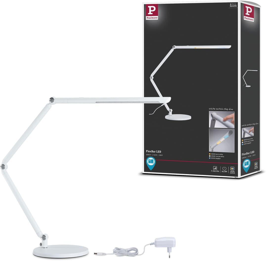 Paulmann FlexBar LED Schreibtischlampe | Weiß
