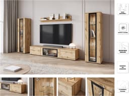 Home affaire Wohnwand Caro | Holztöne