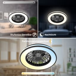 OTTO home Vivienna Deckenleuchte mit Ventilator | Schwarz