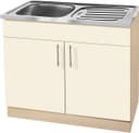 wiho Küchen Spülenschrank Kiel 100 cm breit mit Auflagespüle | Beige