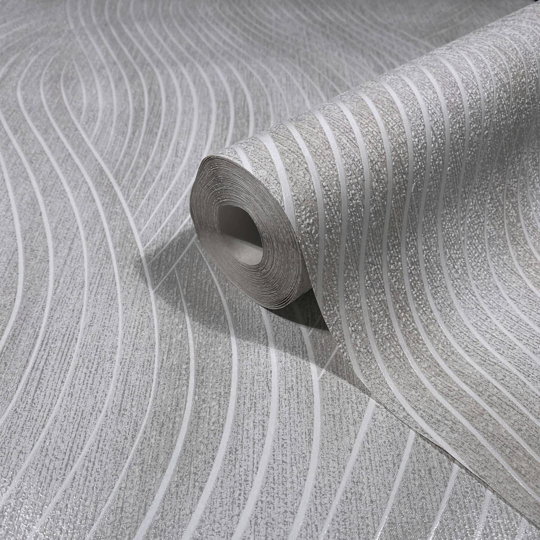 Marburg Vliestapete Wavy Stripes | Grau