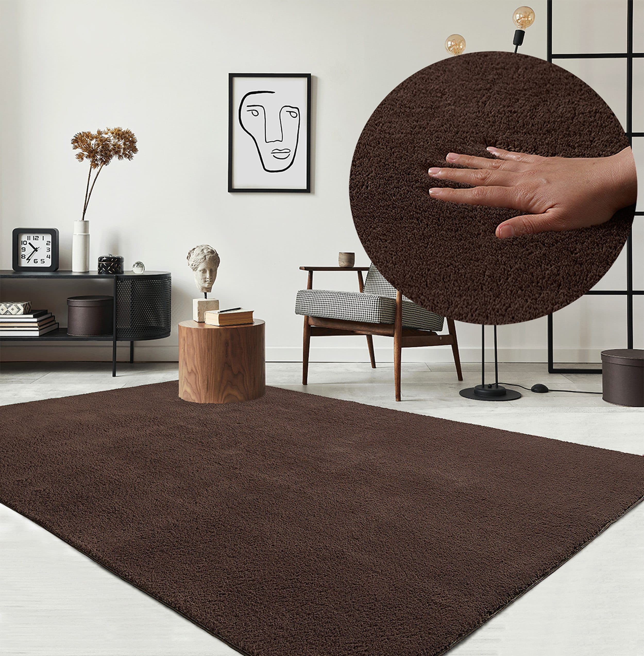 the carpet Teppich Relax | Braun