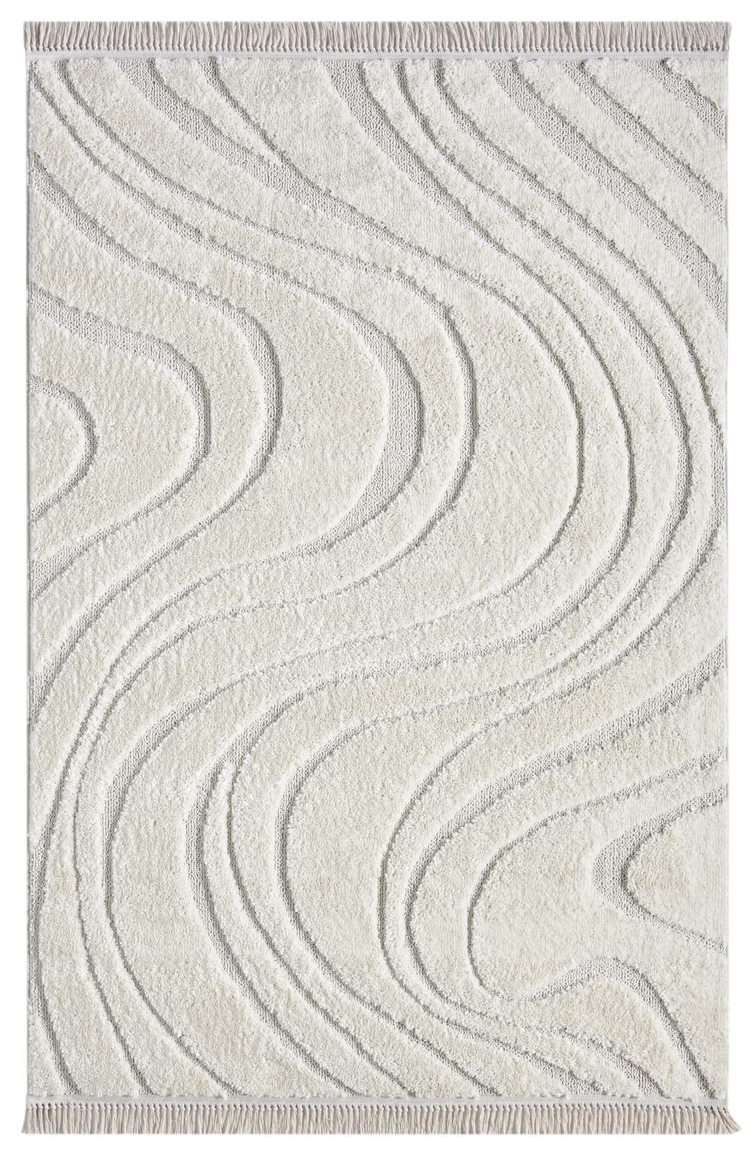 homsy by Ana Johnson Teppich Waavy mit Fransen | Beige