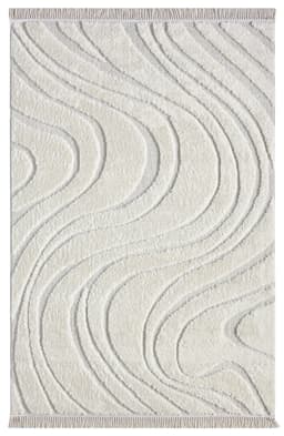 homsy by Ana Johnson Teppich Waavy mit Fransen | Beige