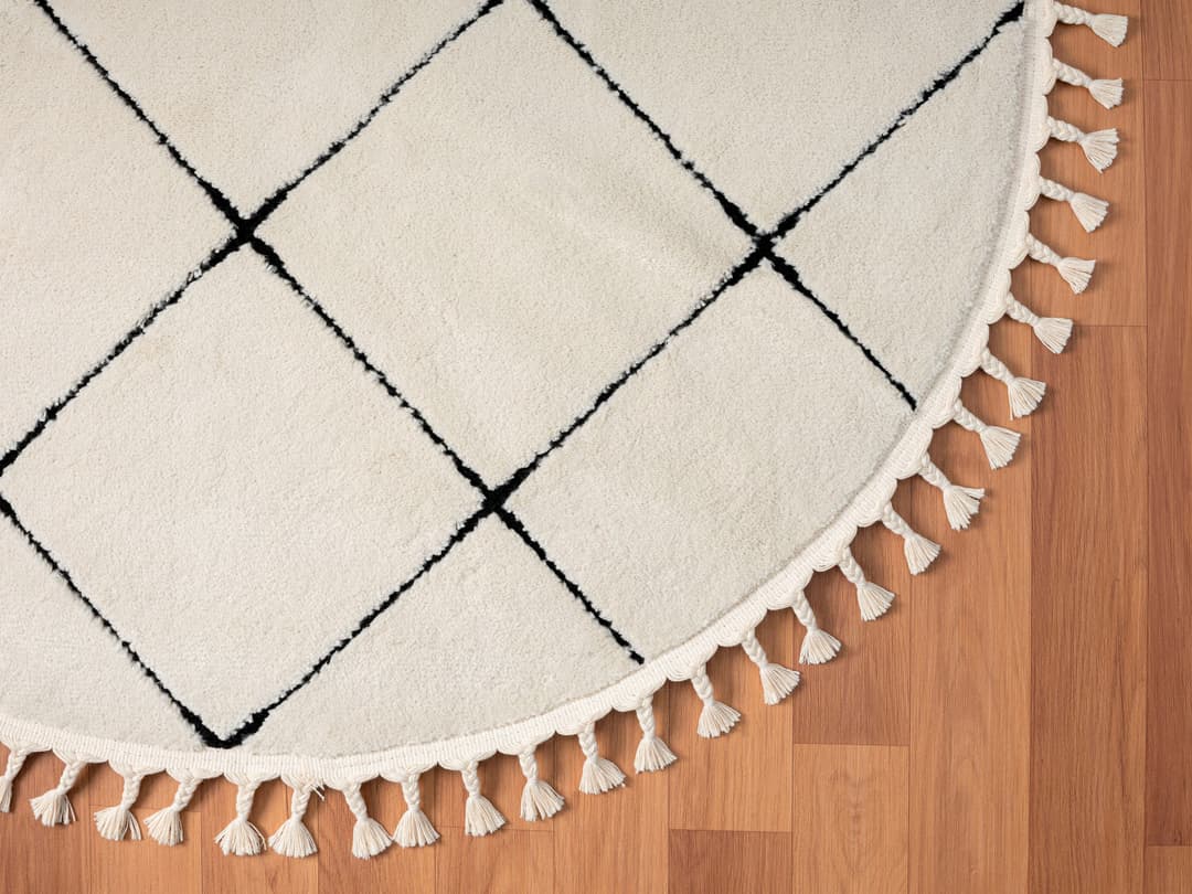 Myflair Möbel & Accessoires Hochflor-Teppich Moroccan Square | Weiß