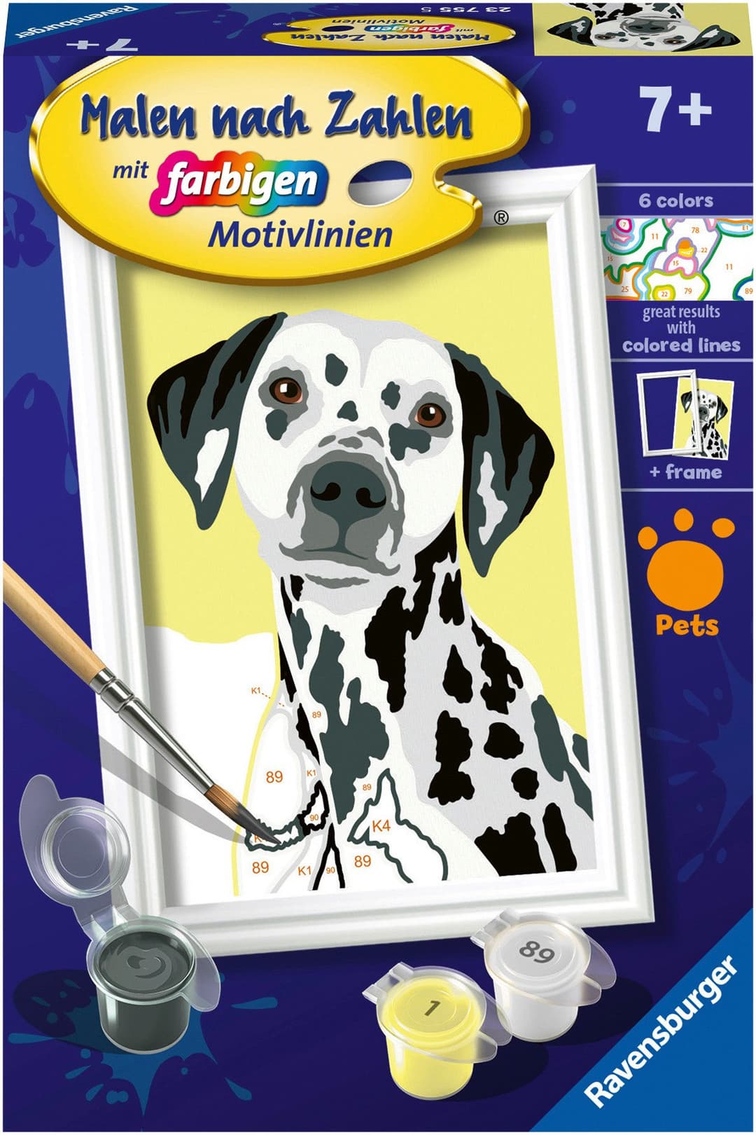 Ravensburger Malen nach Zahlen CreArt, Niedlicher Hund | Mehrfarbig