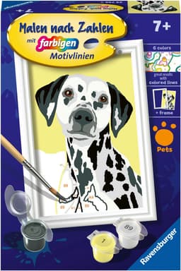 Ravensburger Malen nach Zahlen CreArt, Niedlicher Hund | Mehrfarbig