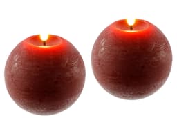 I.GE.A. LED-Kerze Echtwachskerze 2er Set | Rot