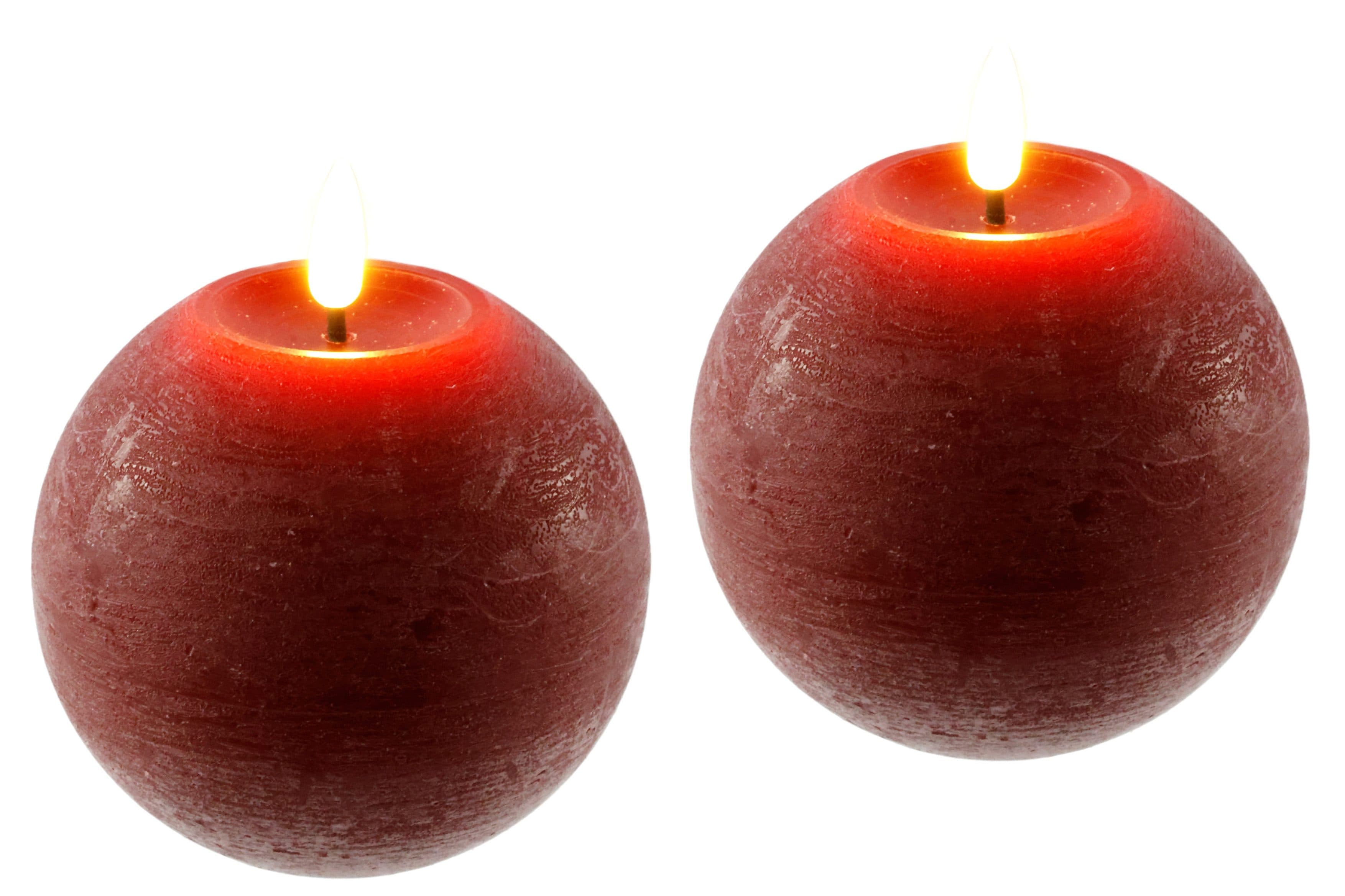 I.GE.A. LED-Kerze Echtwachskerze 2er Set | Rot