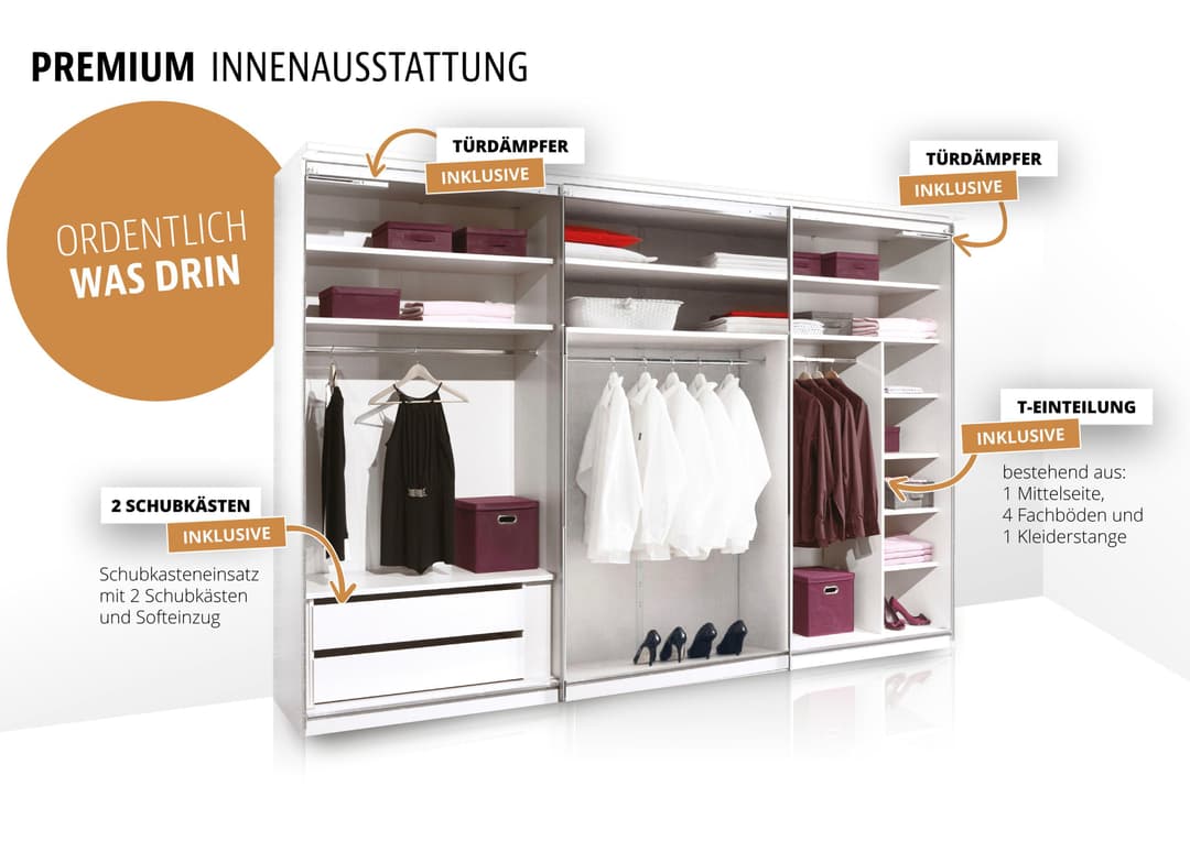 STAUD Schwebetürenschrank Sinfonie Plus | Grau
