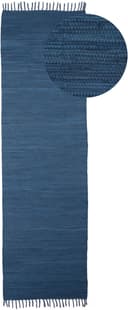 carpetfine Teppich Kelim Chindi uni | Blau