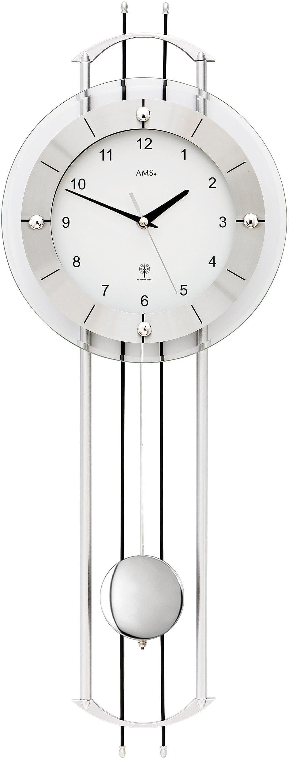 AMS Funk-Pendelwanduhr F5248 | Grau