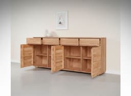 Sideboard VETRO Teilmassiv, Fronten Massivholz, Wohnzimmer, Stauraum,