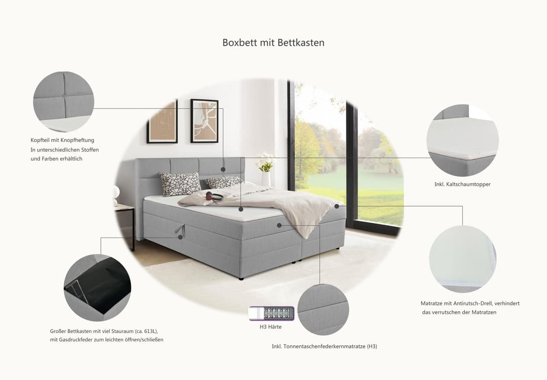 OTTO home Boxbett Fillmore | Grau
