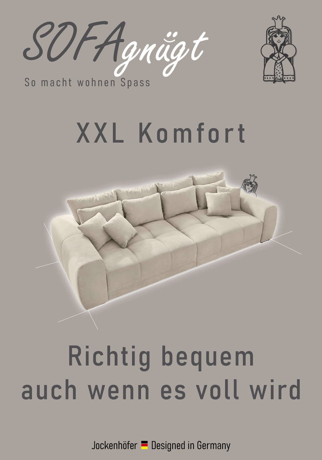 Jockenhöfer Gruppe Big-Sofa Moldau XXL | Grau