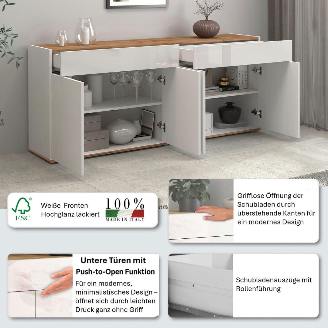 OTTO home Sideboard Garda | Weiß