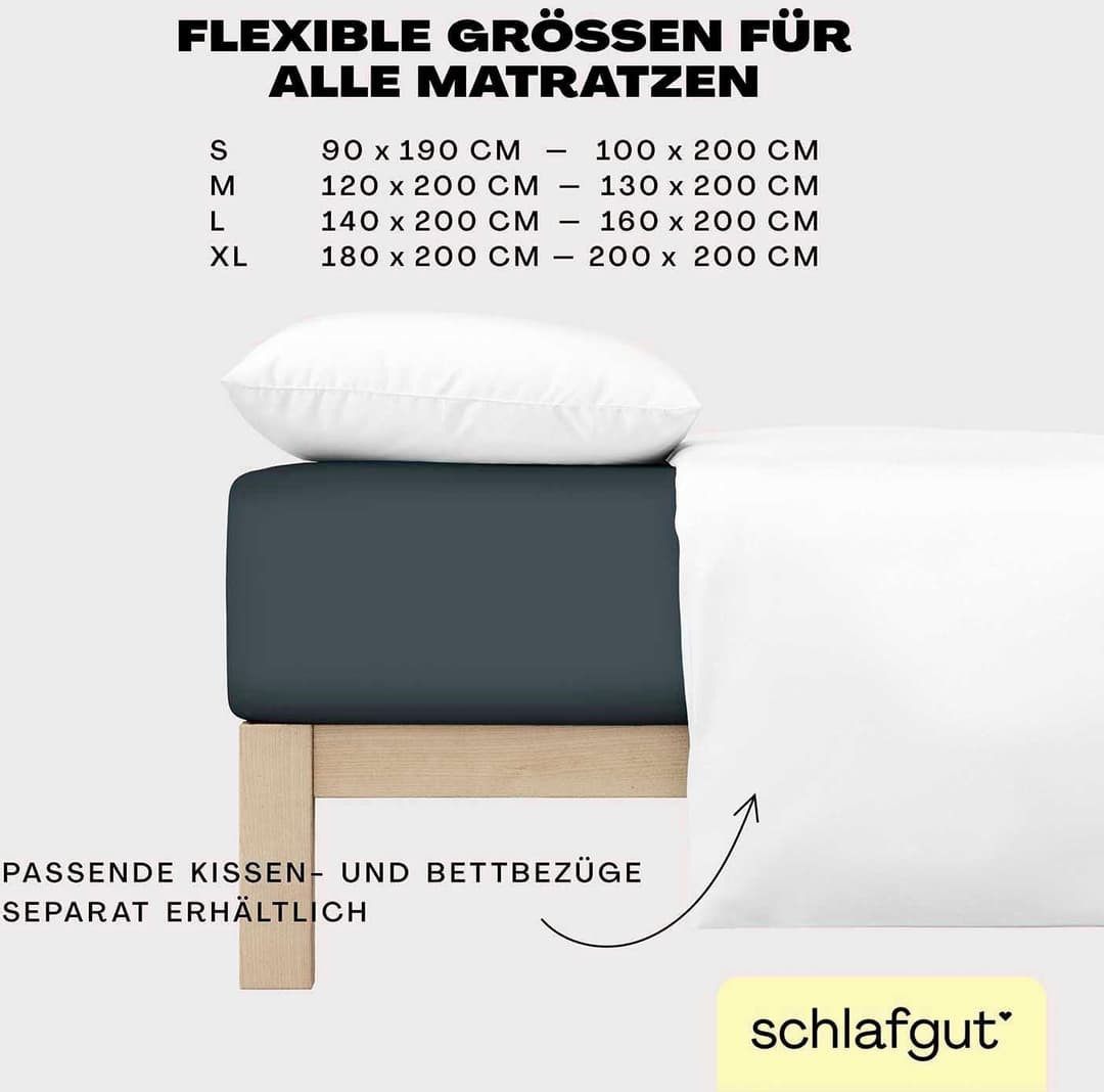 Schlafgut Spannbettlaken EASY JERSEY | Grau