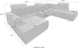 DOMO collection Wohnlandschaft Brandon | Grau