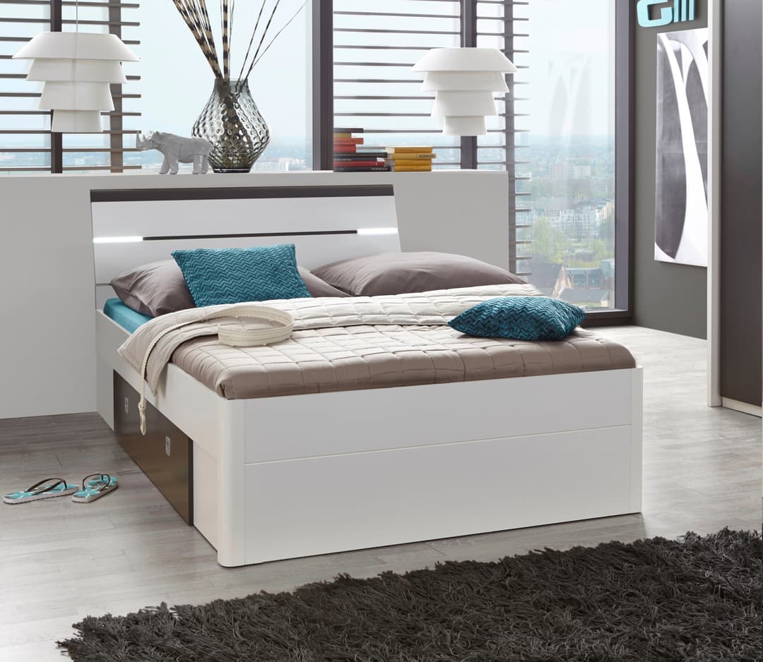 Schlafkontor Stauraumbett Mars | Weiß