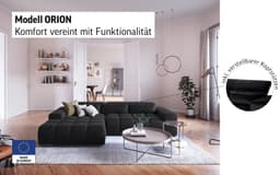 COTTA Ecksofa Orion L-Form | Schwarz
