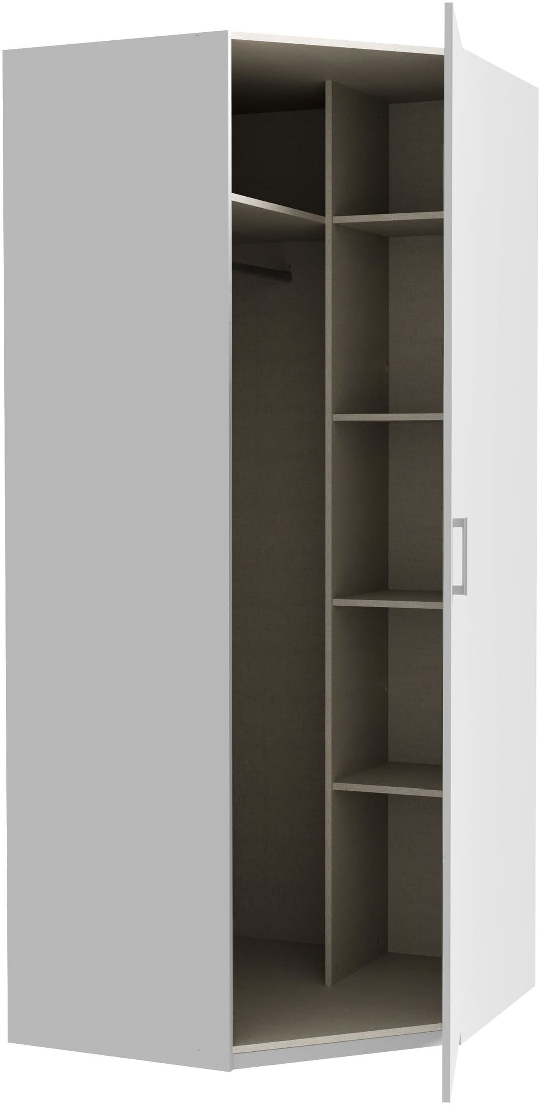 FORTE Eckkleiderschrank | Weiß
