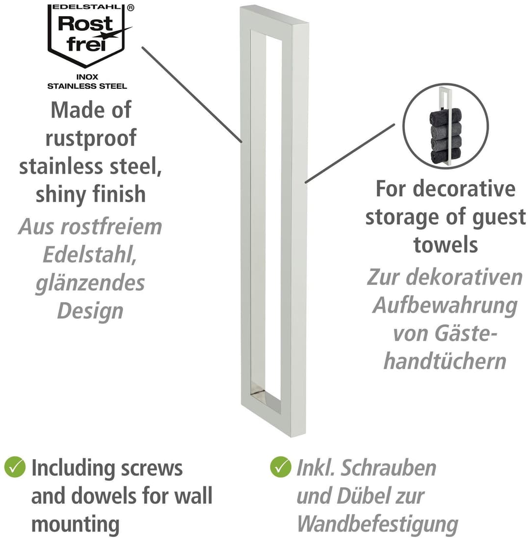 WENKO Handtuchhalter Reitani | Silber