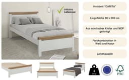 OTTO home Holzbett CARITA | Weiß