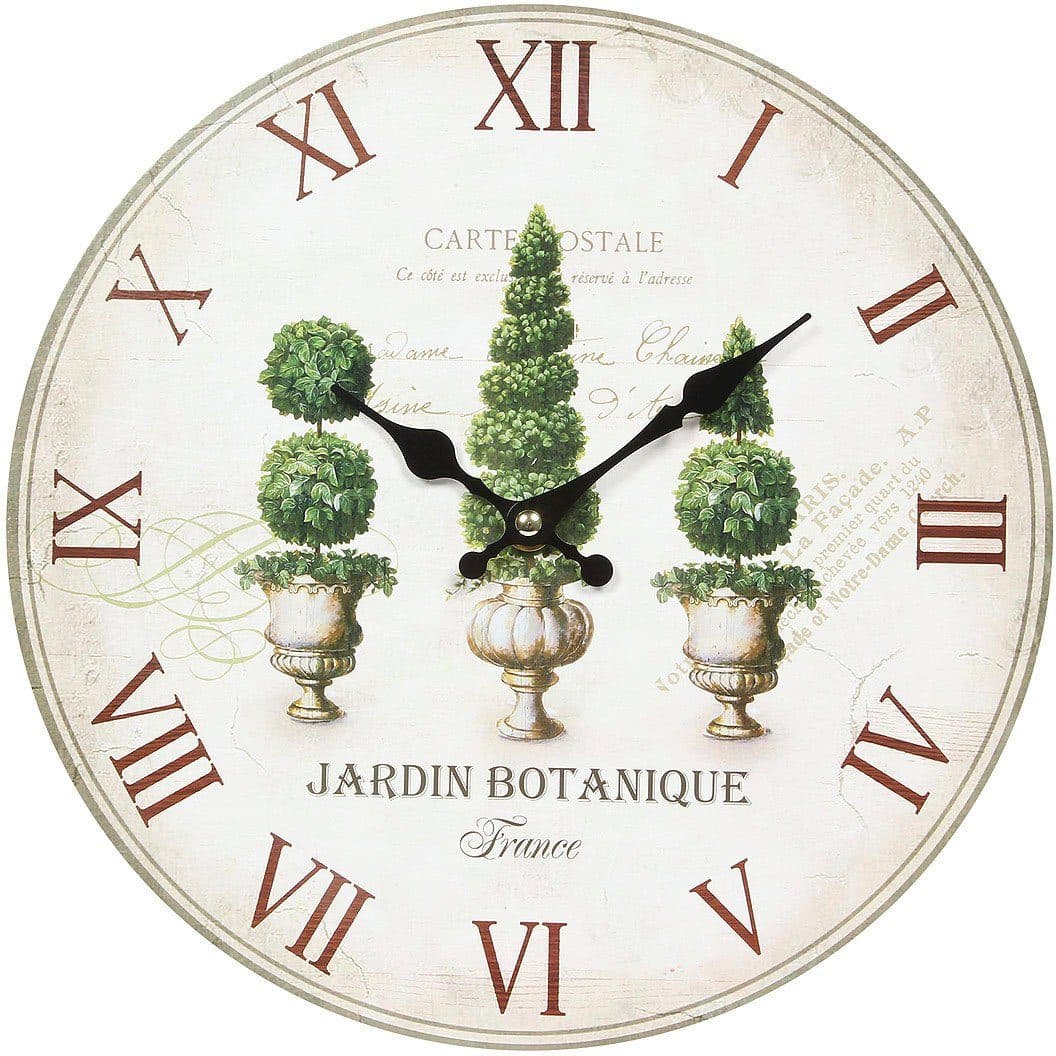 Ambiente Haus Wanduhr - Plants 28cm | Mehrfarbig