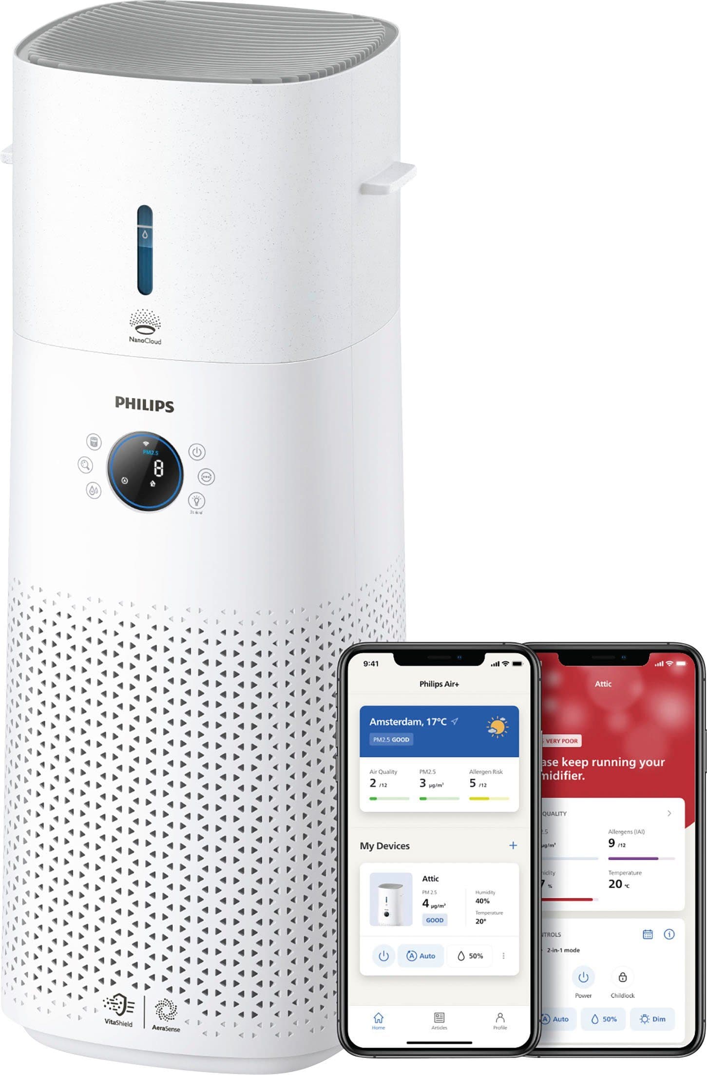 Philips Kombigerät Luftbefeuchter und -reiniger AC3737/10 3000 Series