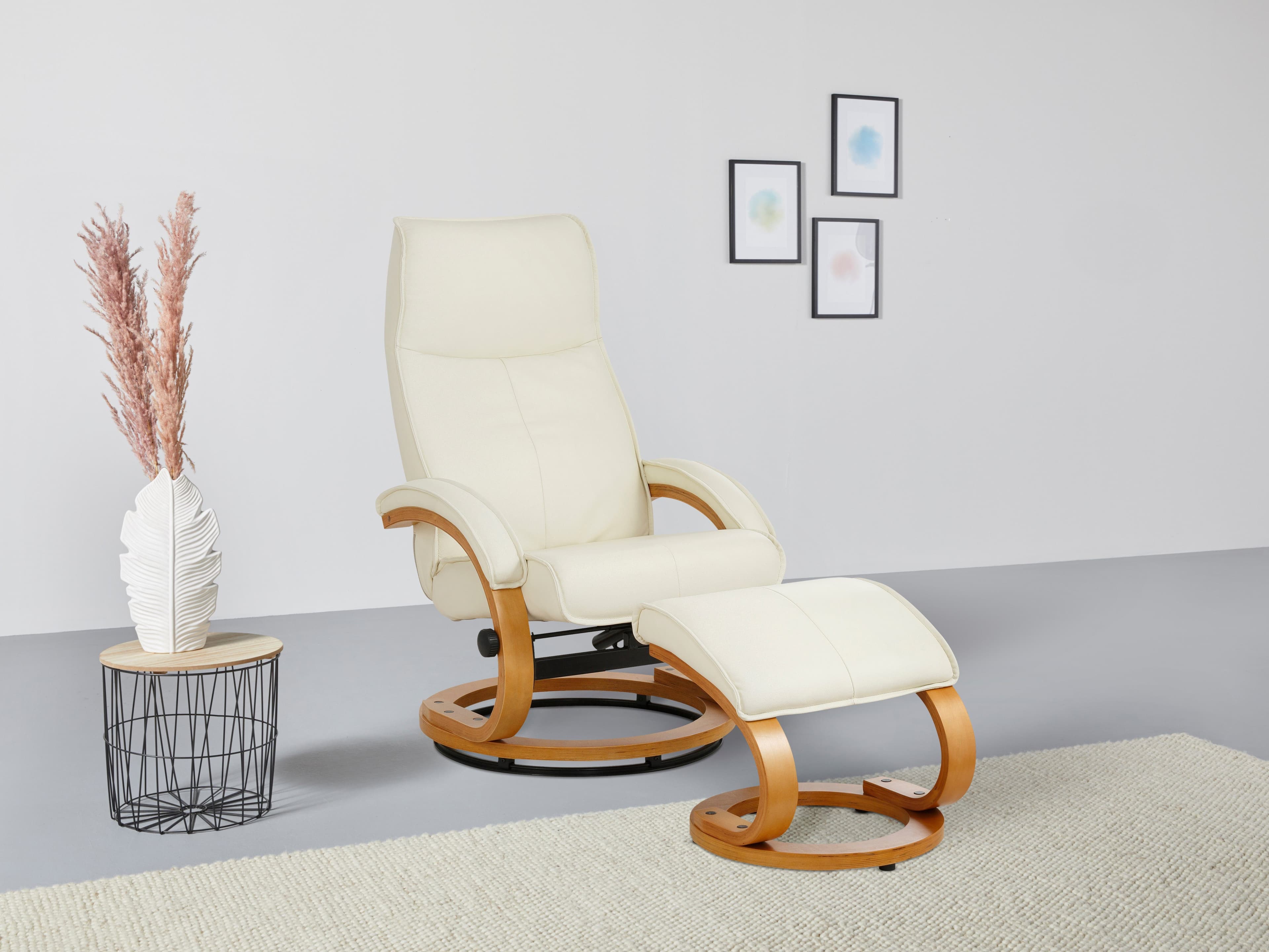 Home affaire Relaxsessel mit Hocker PARIS | Beige