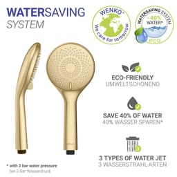 WENKO Handbrause Watersaving | Gold