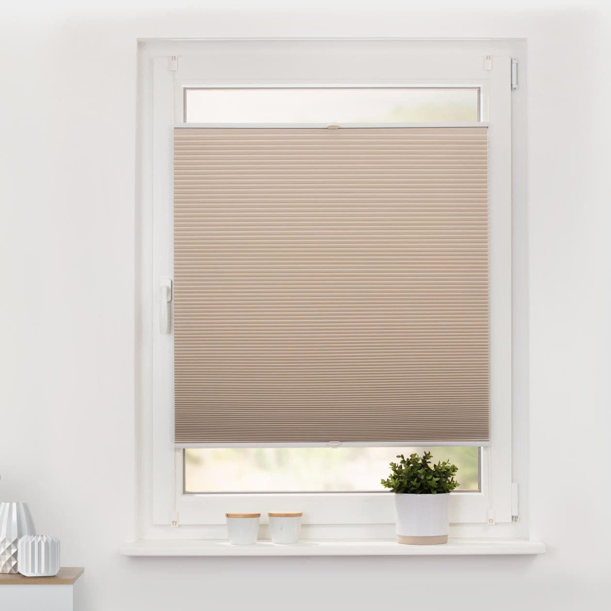 LICHTBLICK ORIGINAL Wabenplissee Thermo-Plissee Klemmfix | Beige