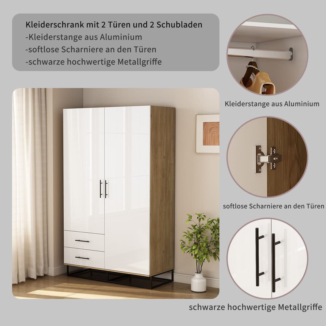 OTTO home Kleiderschrank Luca Kommode Schrank Schlafzimmer | Weiß