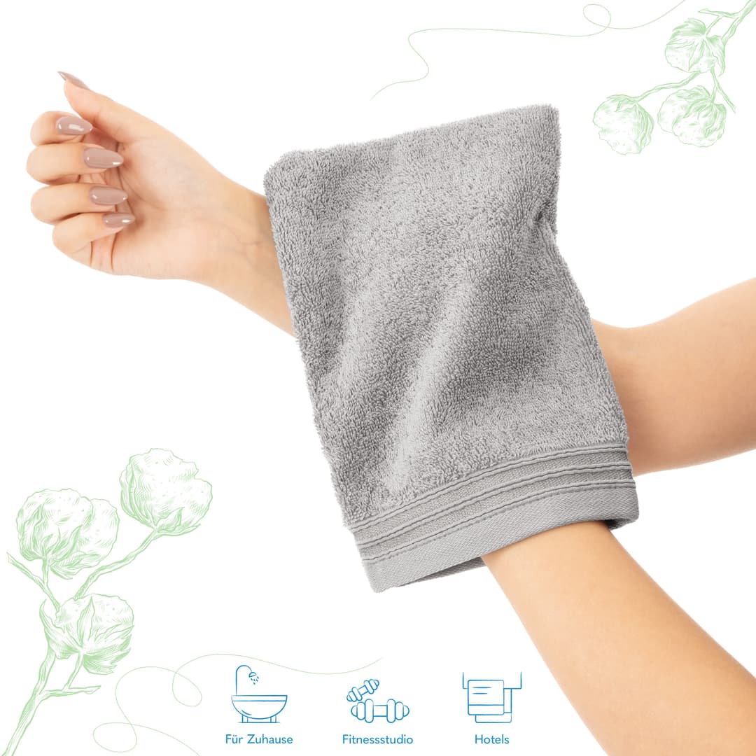 HAMMETEX Waschlappen 2er-Set | Grau