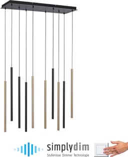 Paul Neuhaus Pendelleuchte FLUTE | Schwarz