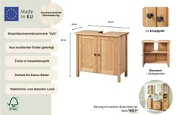 welltime Waschbeckenunterschrank Sylt | Holztöne