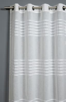 GARDINIA Gardine Schal Etamine 3-D Streifen | Weiß