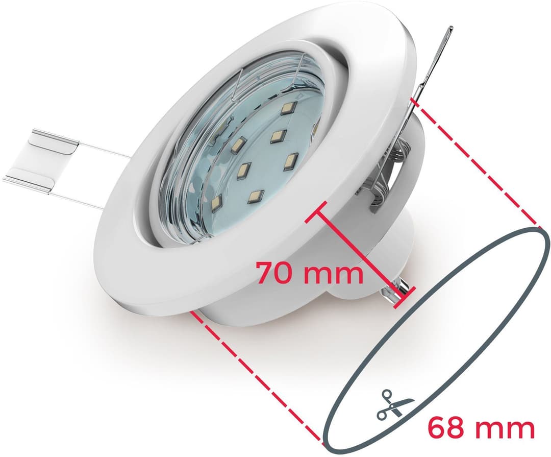 B.K.Licht LED Einbauleuchte 6er Set | Weiß