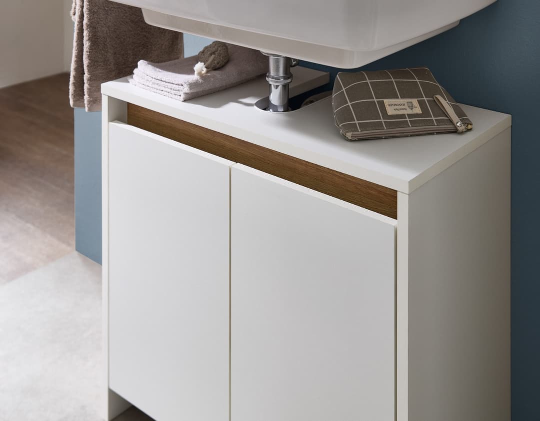 Saphir Quickset 100 Waschbeckenunterschrank | Weiß
