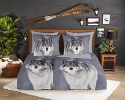 Good morning Wendebettwäsche Wolfie | Grau