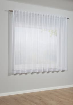 GARDINIA Gardine Schal mit Gardinenband Voile Uni | Weiß
